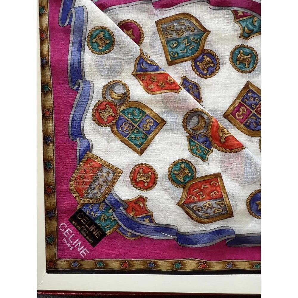 Celine Handkerchief Gift Box with Colorful Crest Pattern, New - Picture 4 of 5